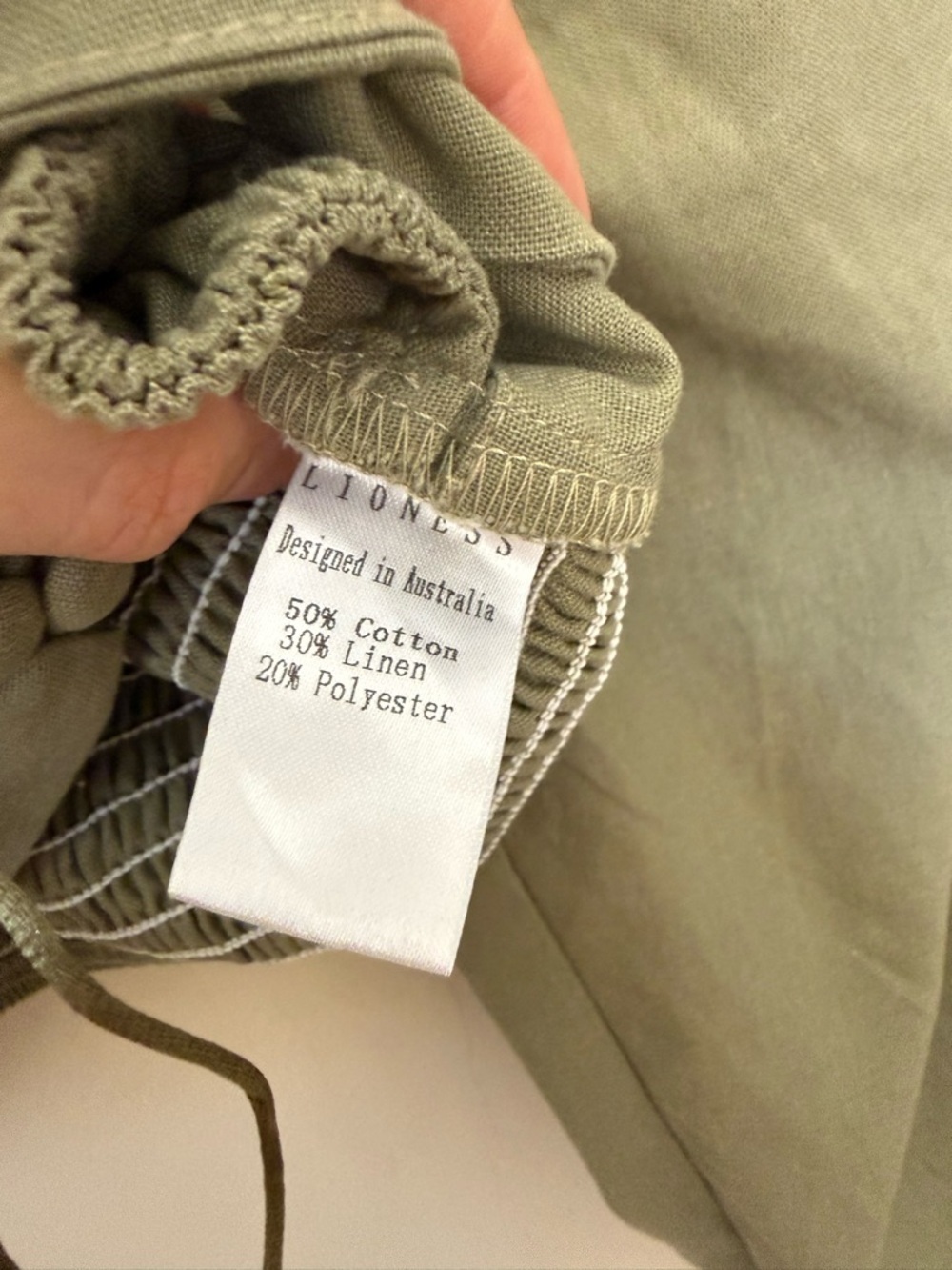 Lioness Olive Green Puff Sleeve Crop Top XS Cottagecore Coquette Tie Front - Picture 6 of 7